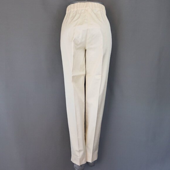D. Exterior 44 / 8 Straight Leg Pants Pearl Ivory White Elastic Pull On - Picture 4 of 11